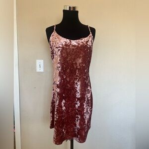 Forever 21 Velvet Spaghetti Strap Dress in Pink